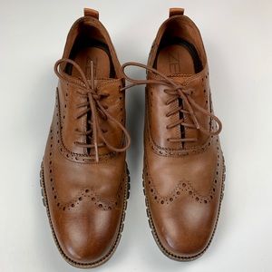 Cole Haan Tan ZEROGRAND Wingtip Oxford 13M